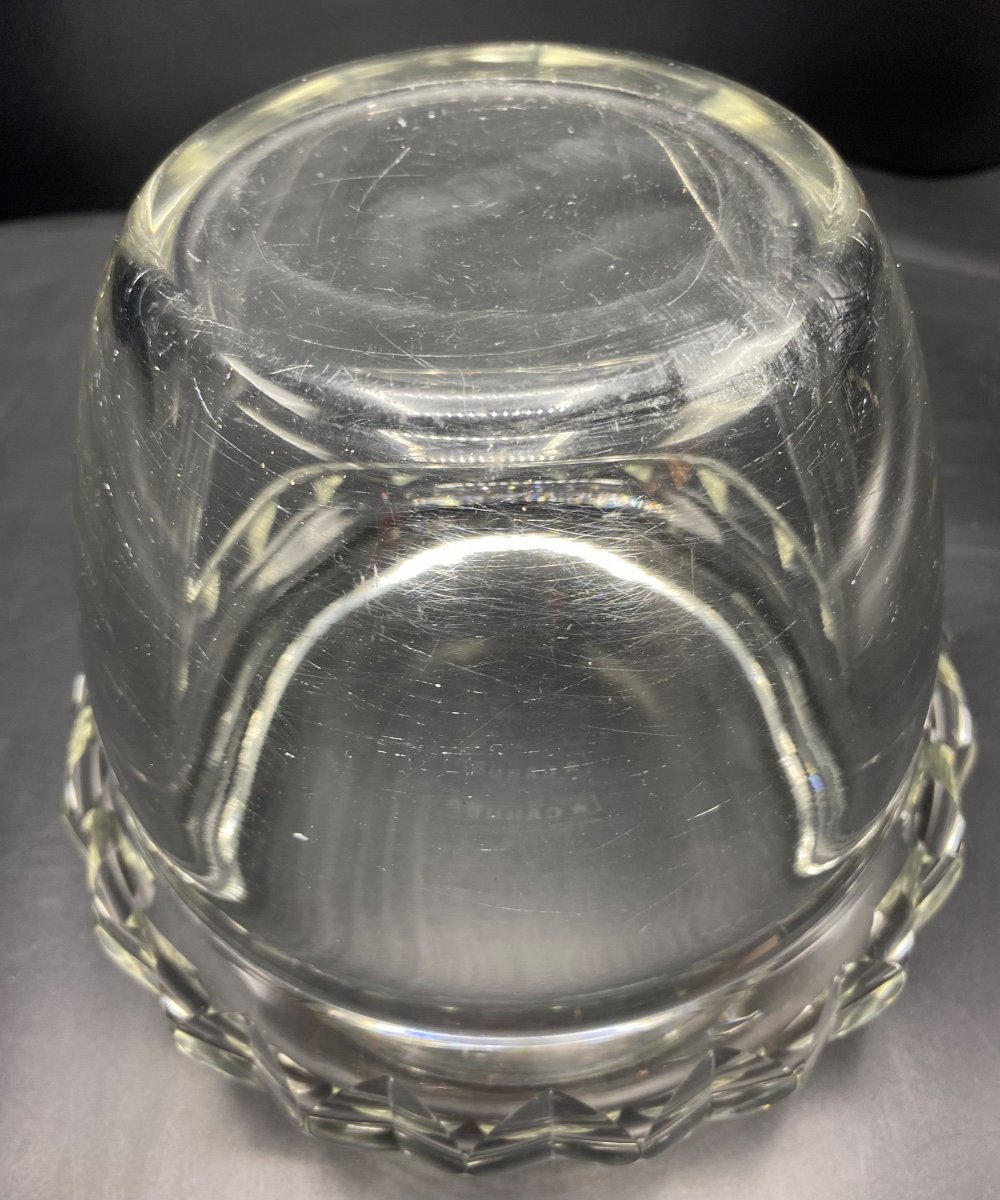 French Cut Blown Crystal Vase From The 1930s-photo-2