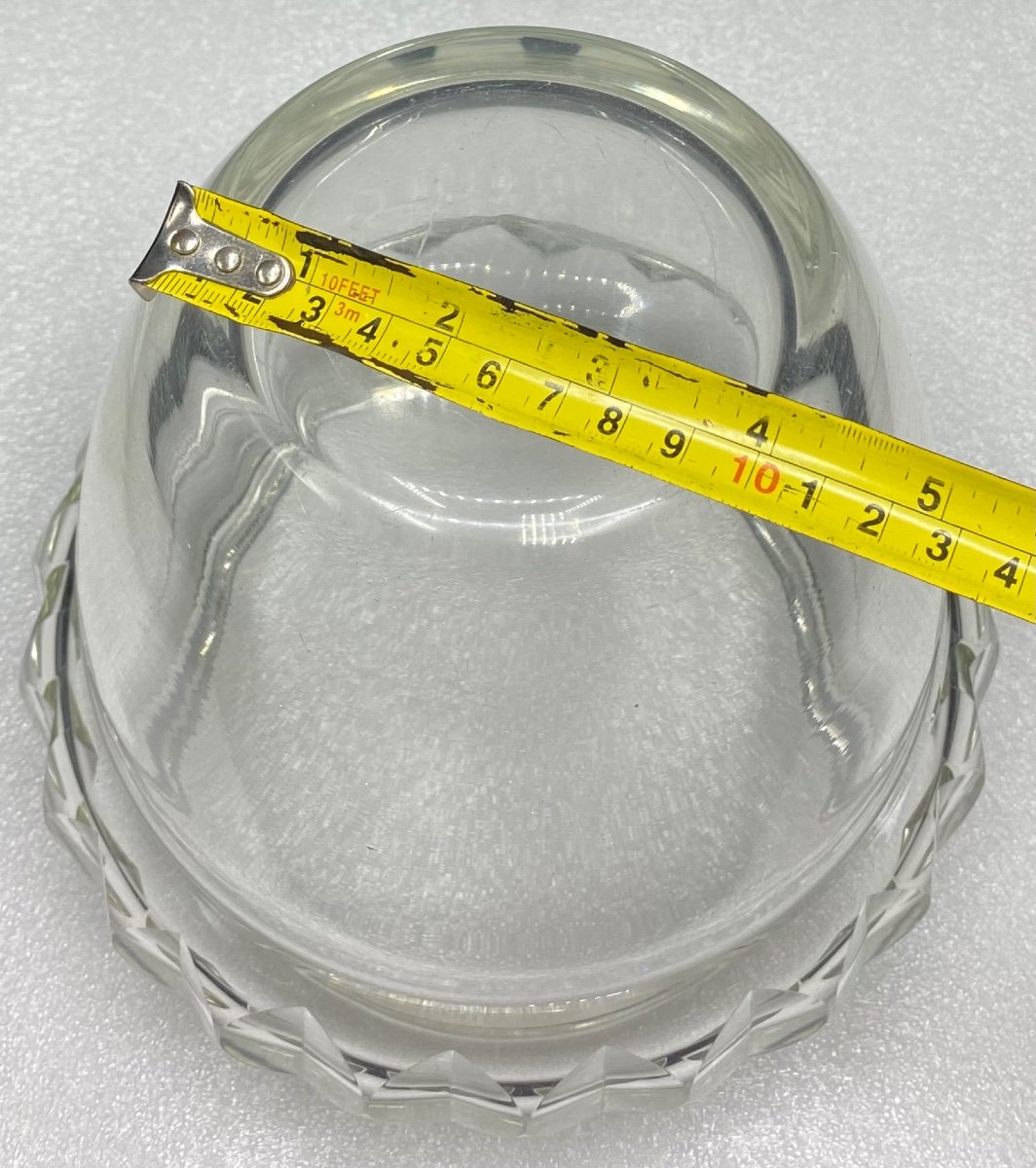 French Cut Blown Crystal Vase From The 1930s-photo-5