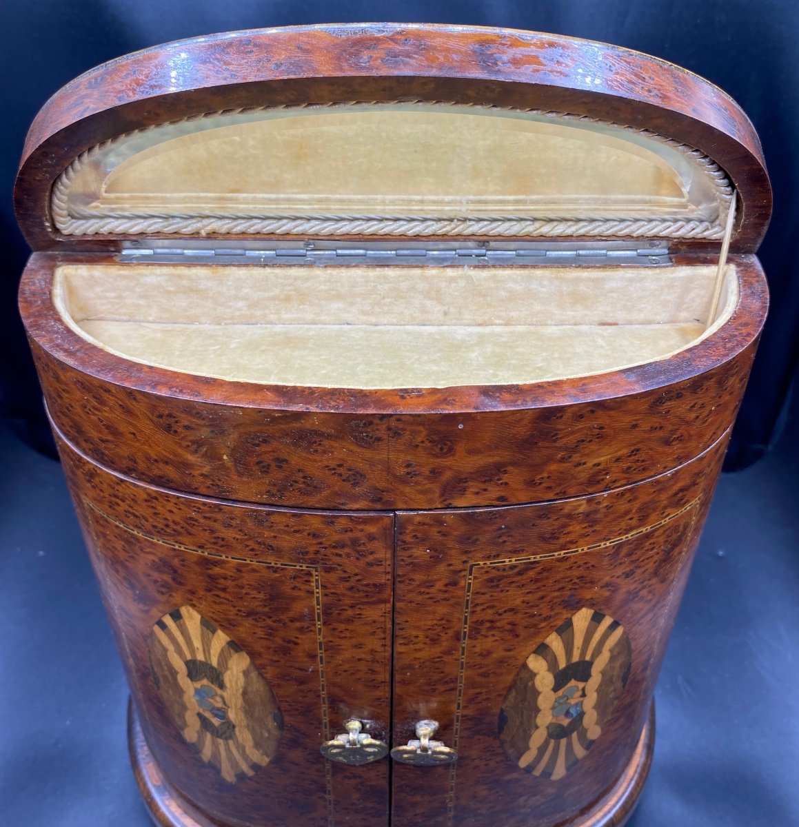 Coffret En Marqueterie à Manucure Et Bijoux Français 1925-photo-1