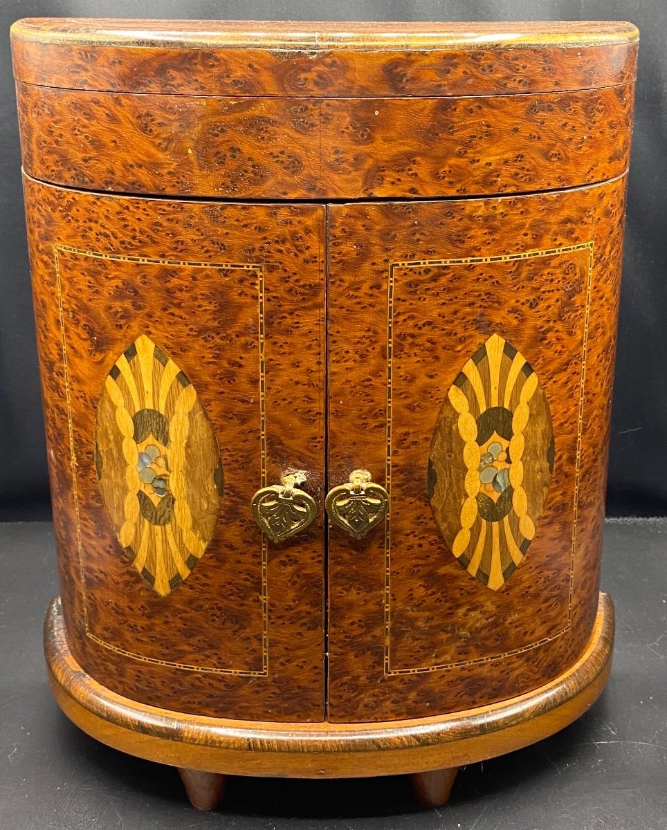Coffret En Marqueterie à Manucure Et Bijoux Français 1925