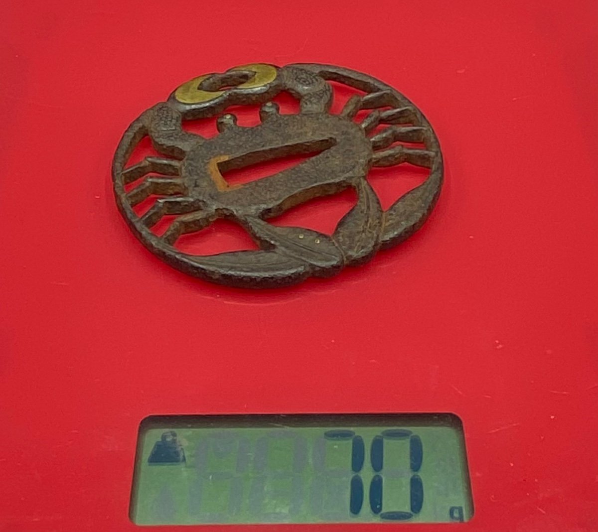 18th Century Japanese Tsuba In Wrought Iron And Brass And Gilded Copper Dinanderie -photo-5
