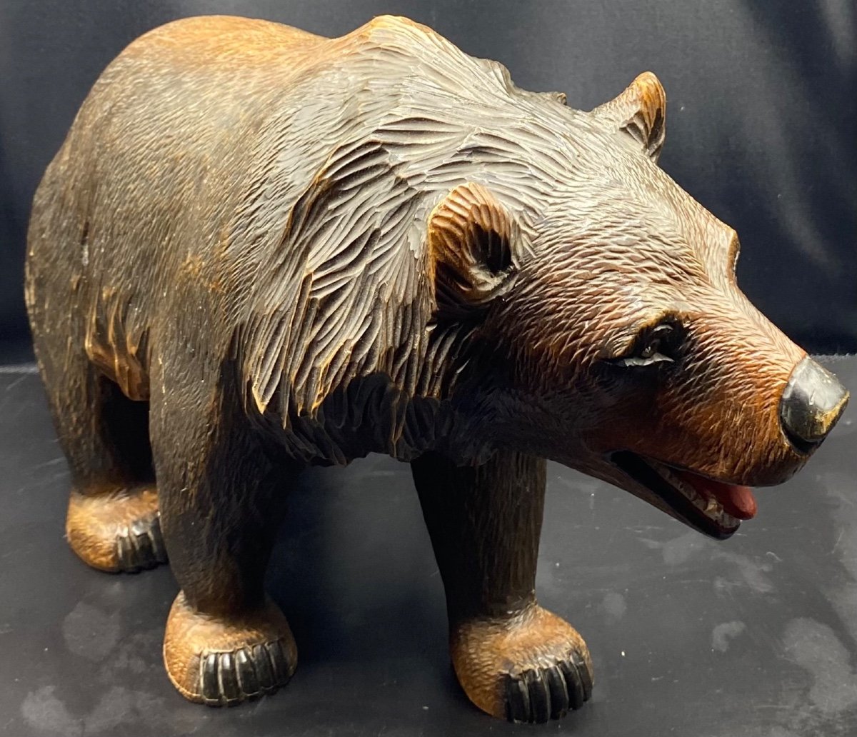 Carved Wooden Bear Black Forest Circa 1900-photo-3