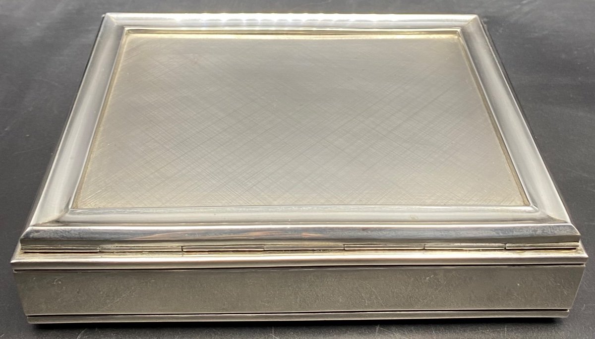 Cigar Box And (or) Cigarettes Sterling Silver And Wood, Spain Circa 1930/40-photo-3