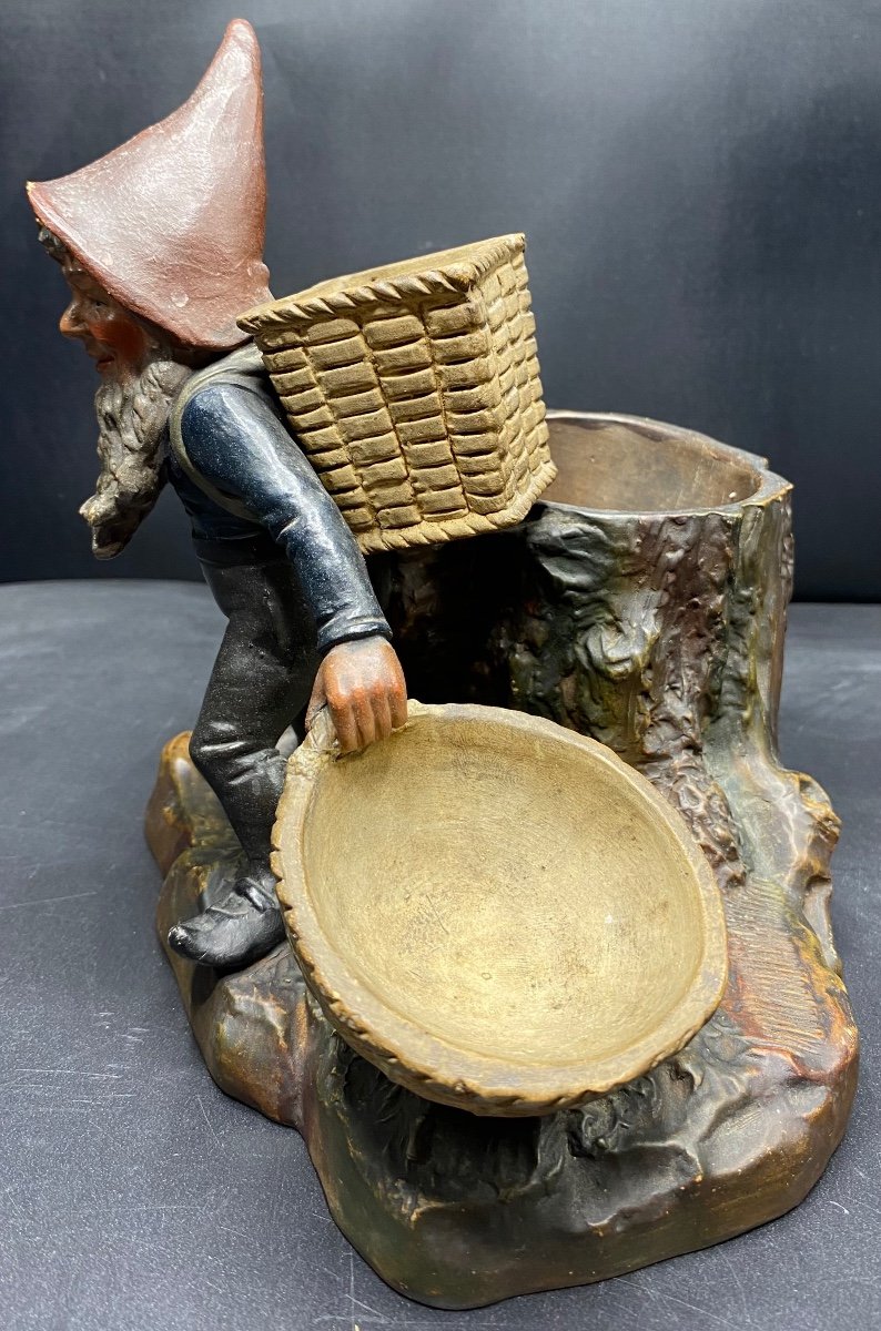 Smoker's Painted Glazed Terracotta, 1900s -photo-2