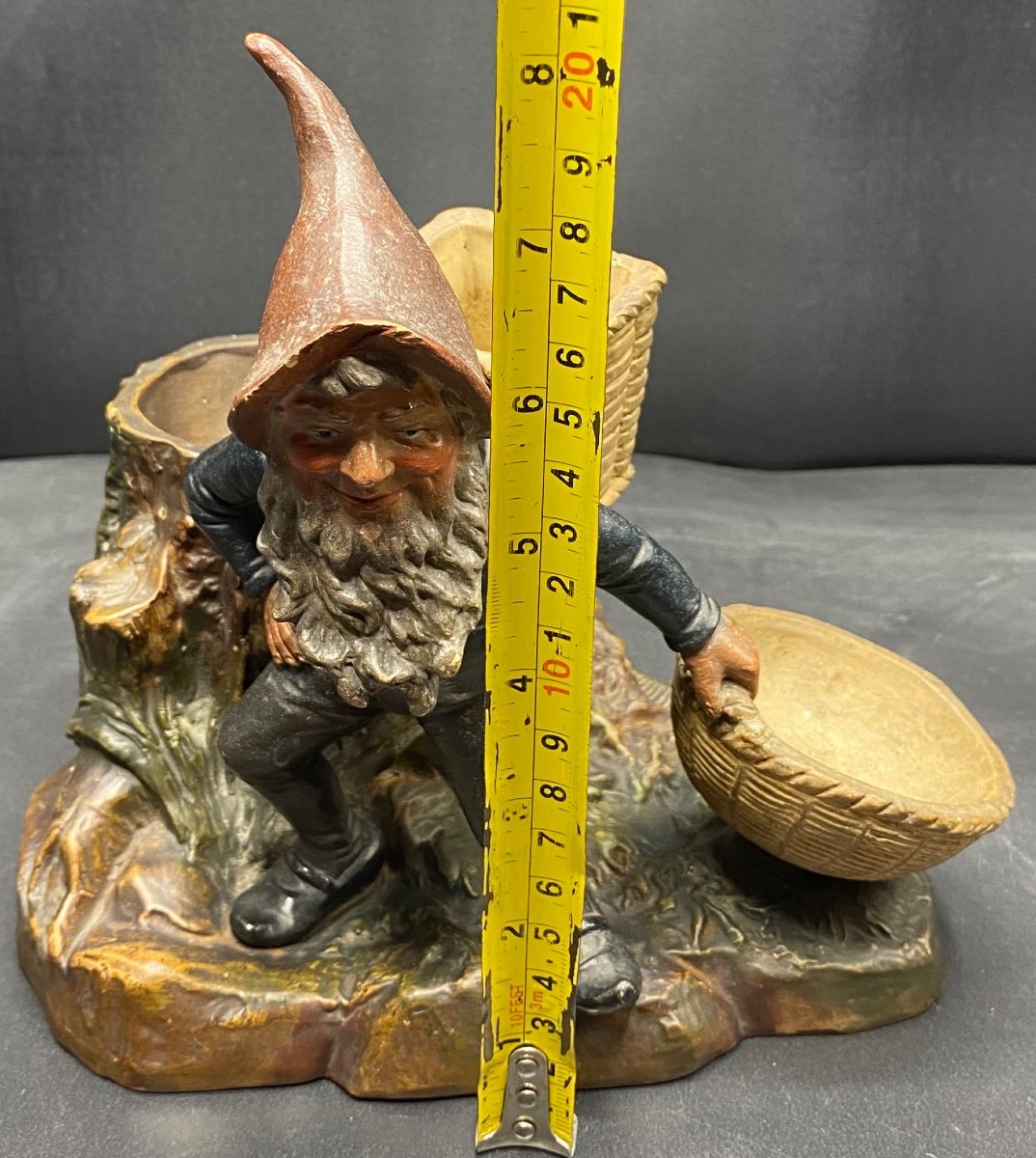 Smoker's Painted Glazed Terracotta, 1900s -photo-5