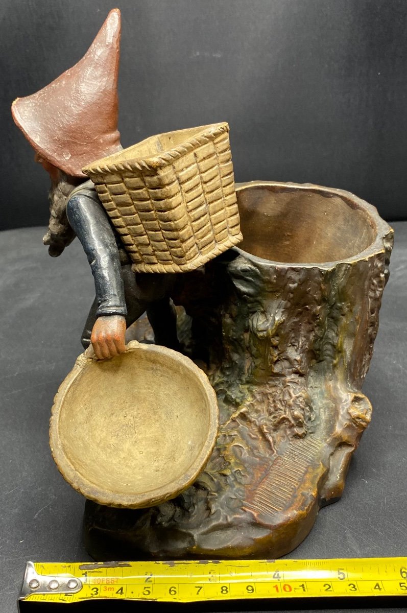 Smoker's Painted Glazed Terracotta, 1900s -photo-7