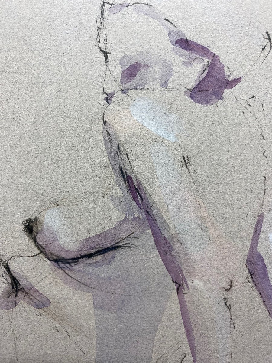 Watercolor Ink Drawing By Estival S. 1993-photo-2