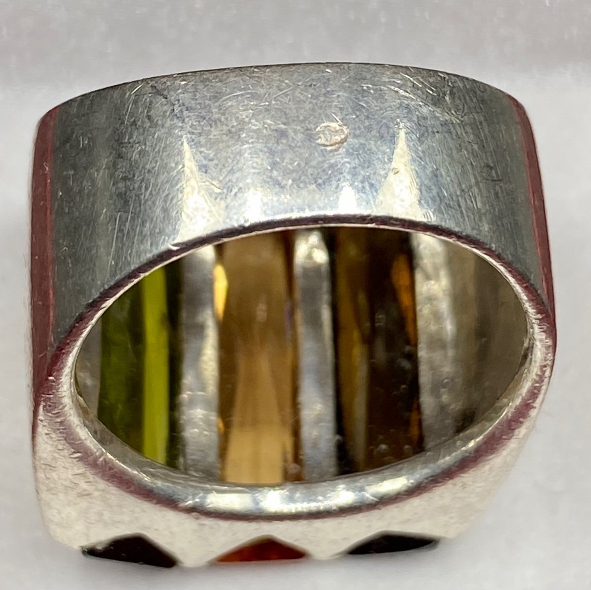 Ring In Sterling Silver And French Cut Crystal Circa 1980-photo-2