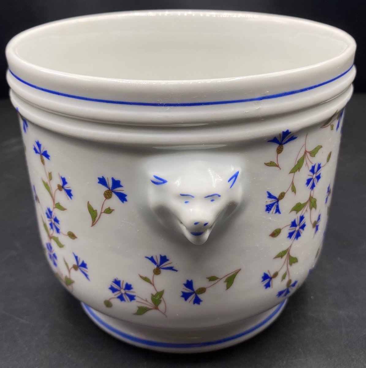 Enamelled Porcelain Planter With Barbots From The 1930s/40s-photo-4