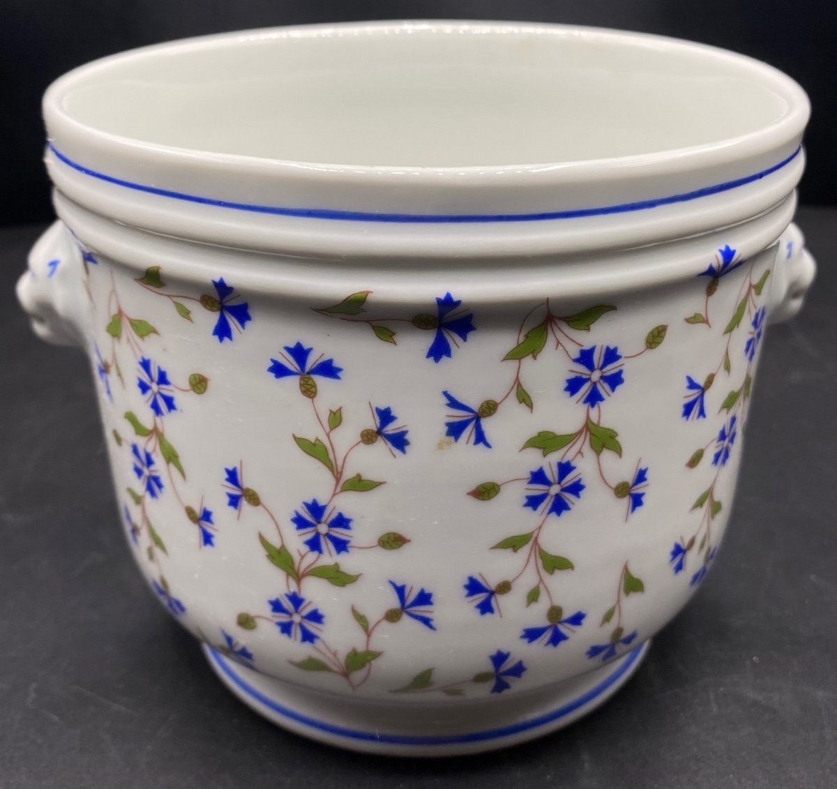 Cache Pot En Porcelaine émaillée Aux Barbots Des Années 1930/40