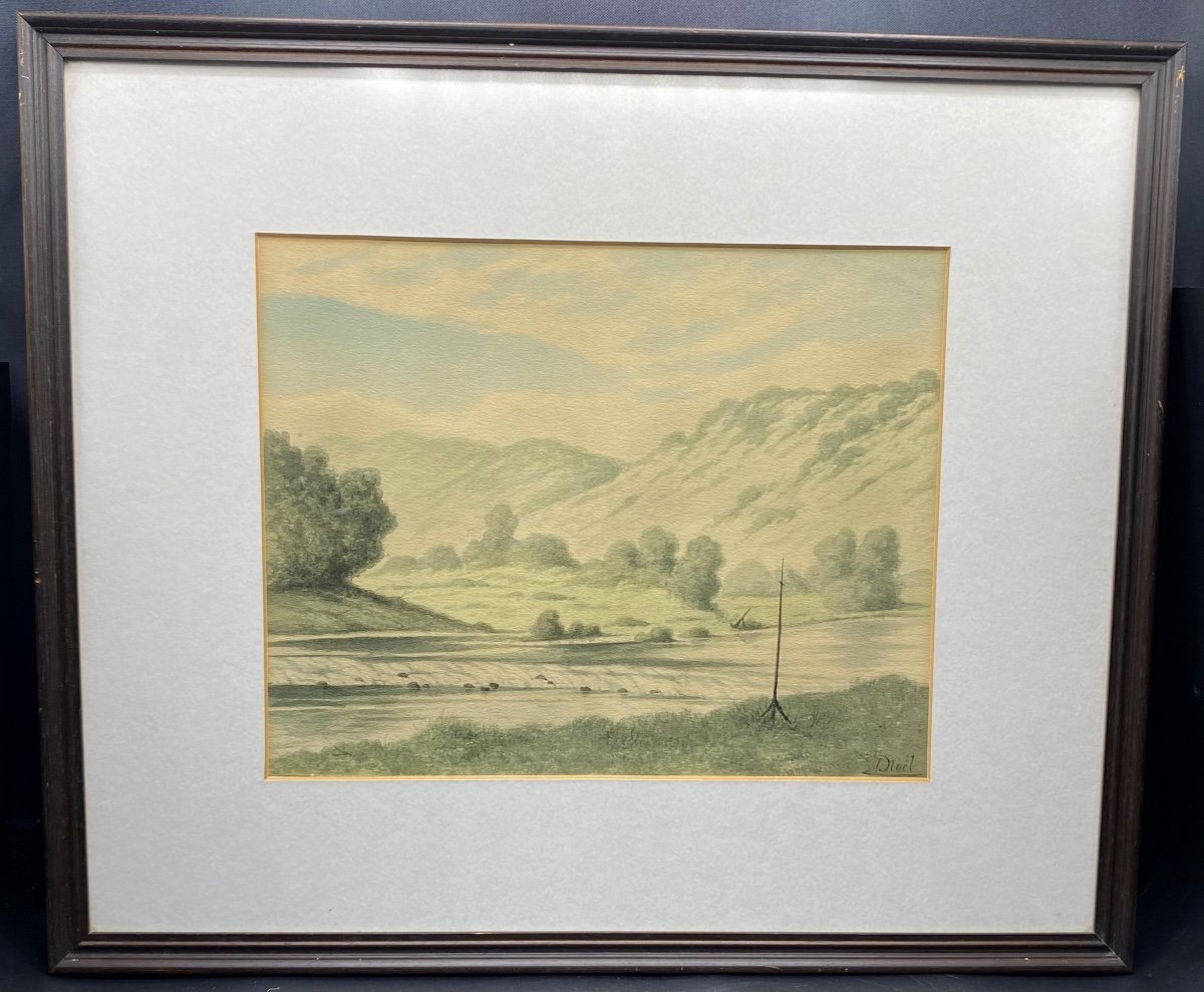 Aquarelle Par D. Noël Des Années 1920 ( 1 sur 4 )