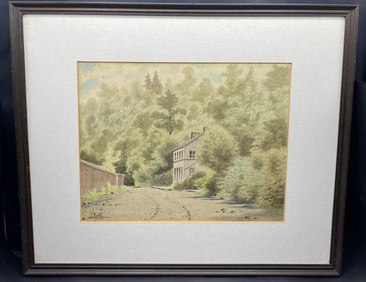 Watercolor By D. Noël From The 1920s (2 Of 4)