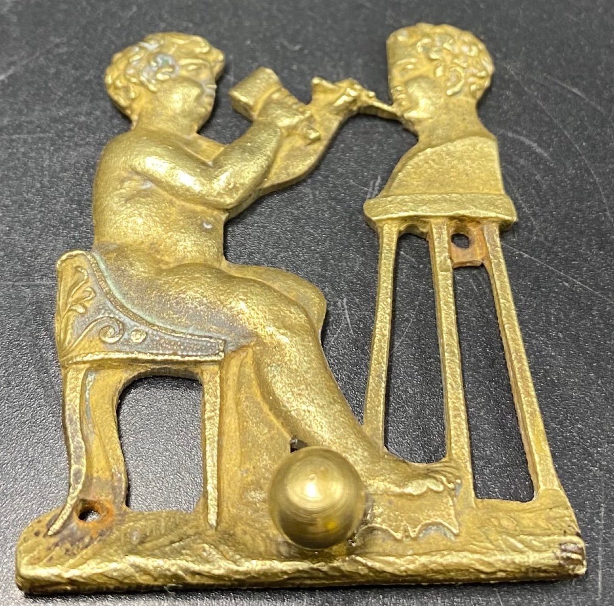 Two Small Bronze Painting Hanging Decors Late 18th Century, French -photo-4