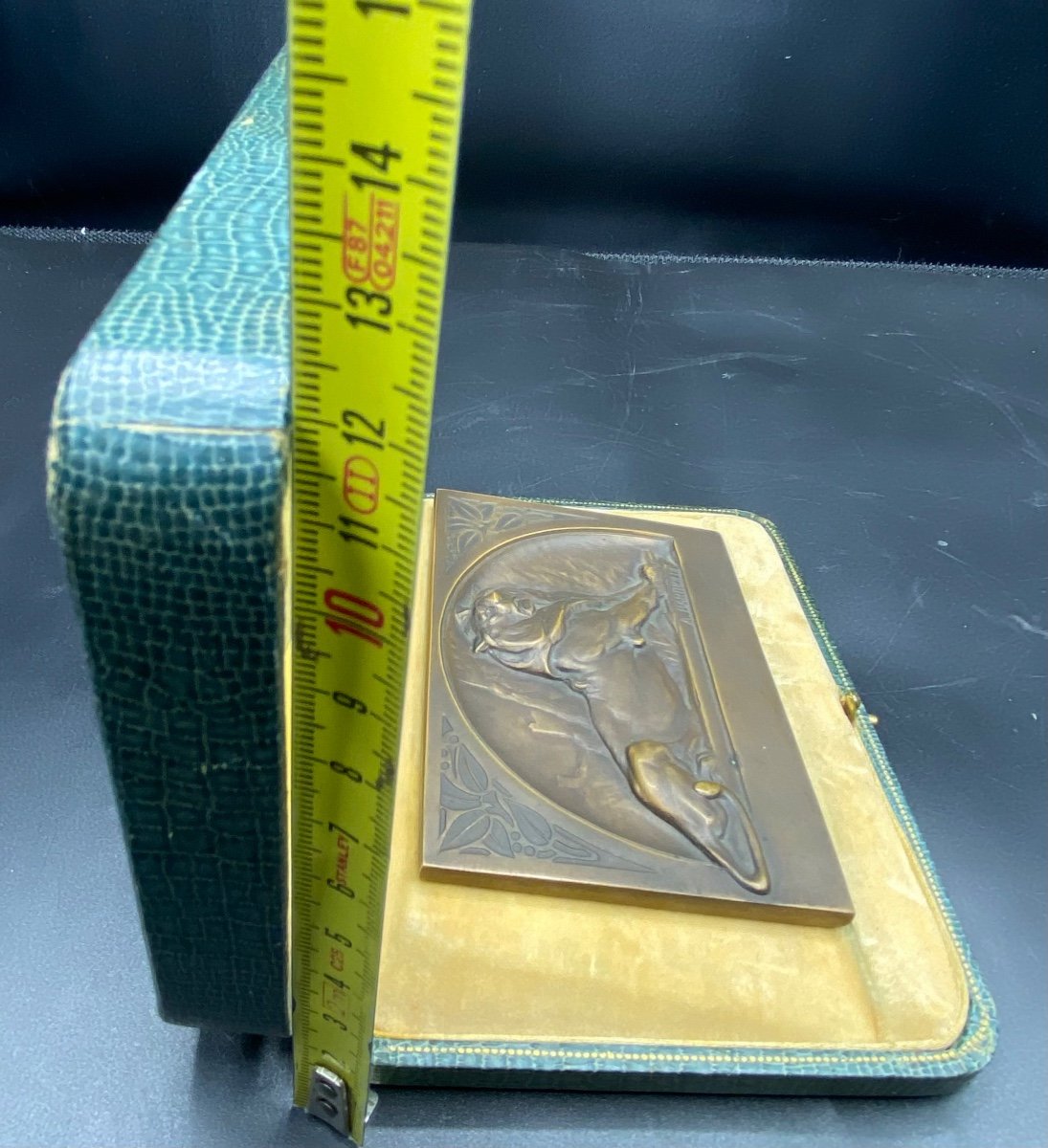 Table Medal In Patinated Bronze “a Bartholdi” Drago Engraver Circa 1930-photo-4