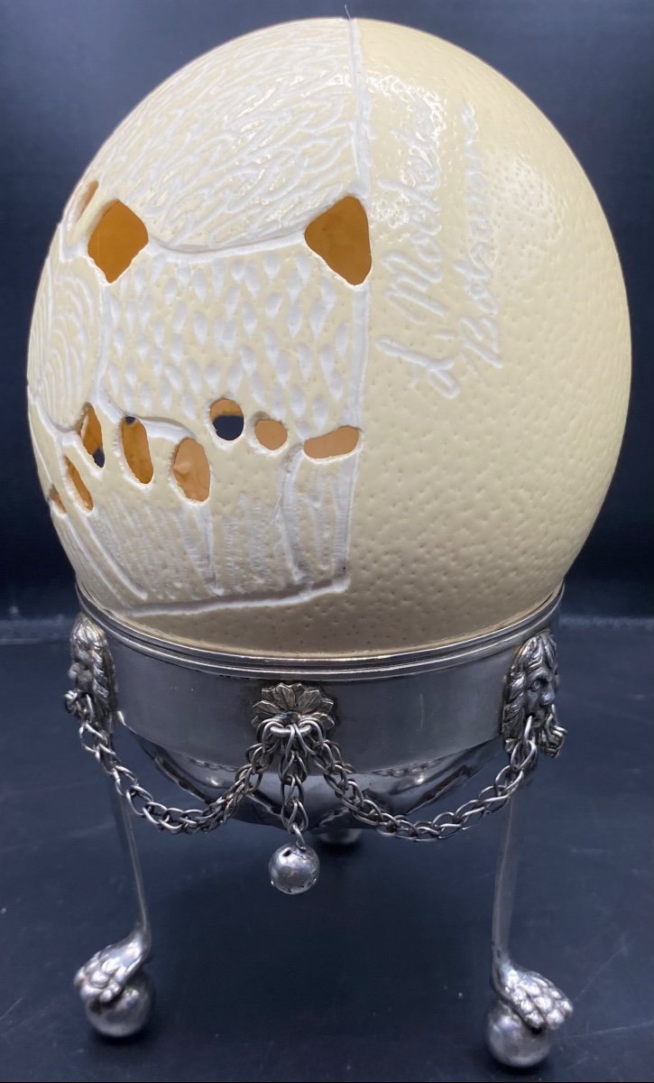 Ostrich Egg Carved By L. Mooketai Around 1980-photo-2