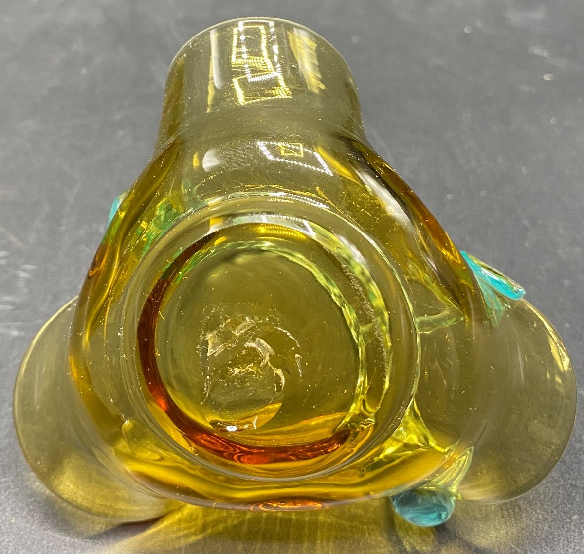 Small Blown Crystal Basket, George Sand, Saint Louis Circa 1900-photo-1