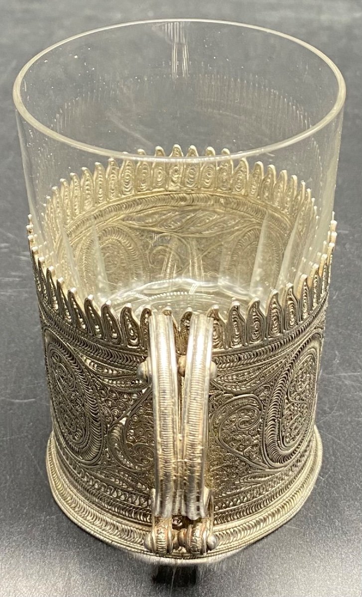 Filigree Sterling Silver Cup Holder, 1930s-photo-4