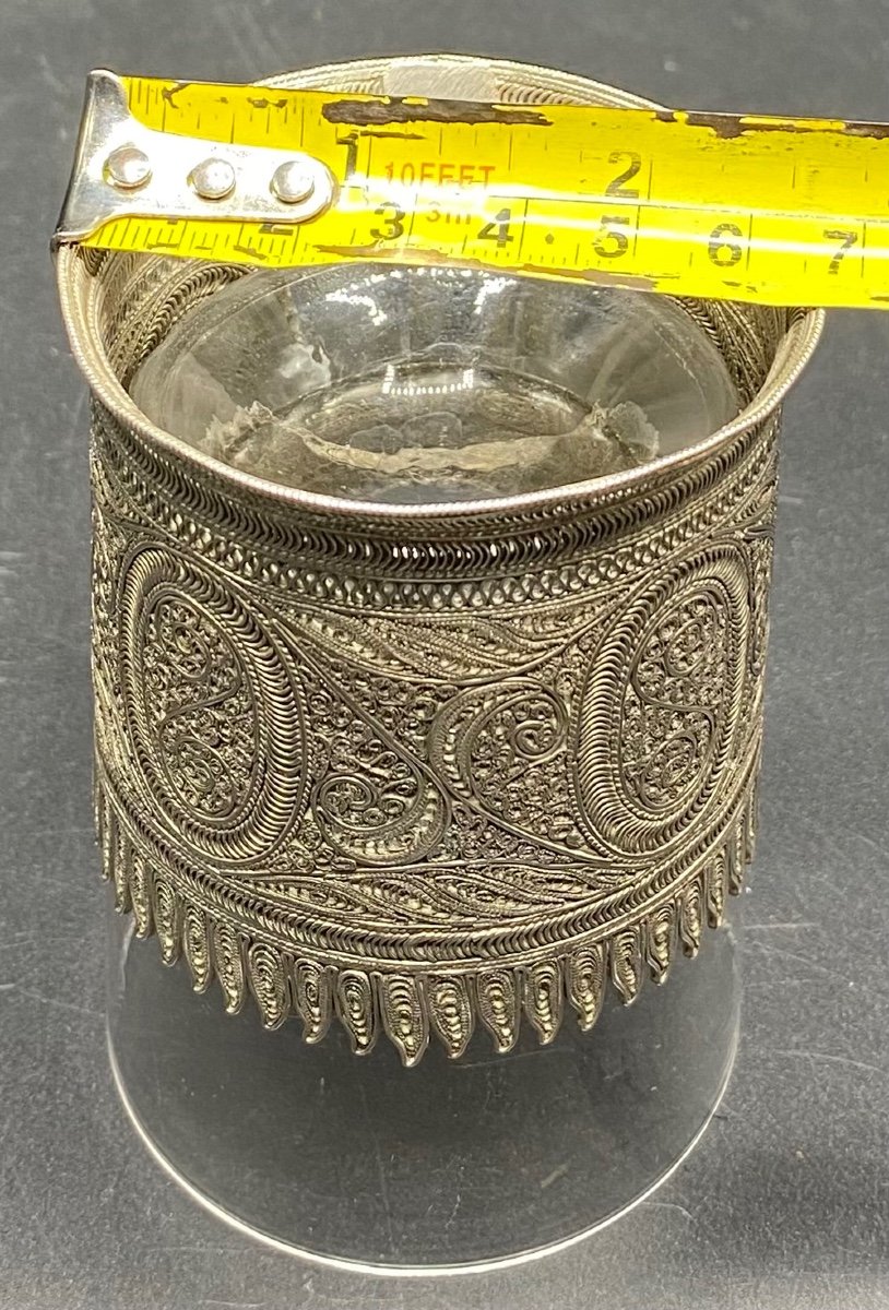 Filigree Sterling Silver Cup Holder, 1930s-photo-7