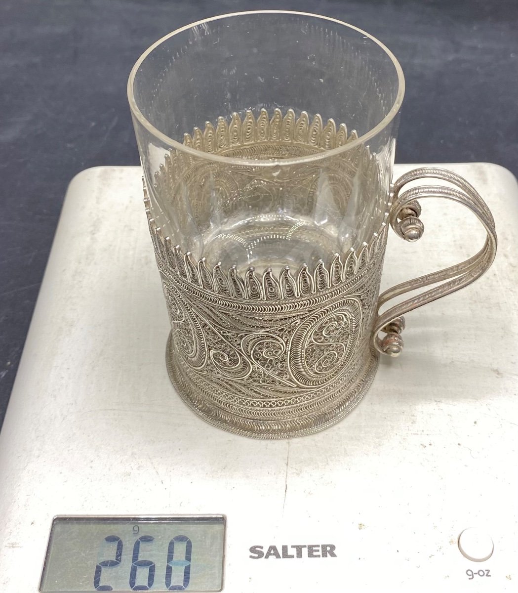 Filigree Sterling Silver Cup Holder, 1930s-photo-8