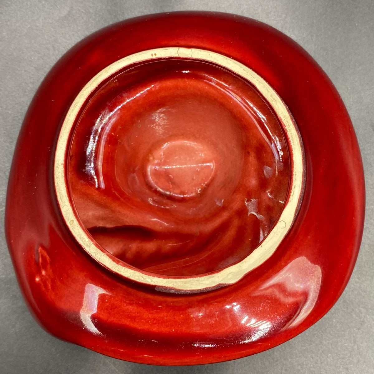 Advertising Ashtray In Enameled Terracotta From The 1950s-photo-1