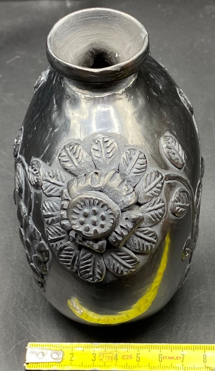 Greek Black Ceramic Vase Signed By Dona Rosa Sb Coyoxopo From The 1920s/30s-photo-7