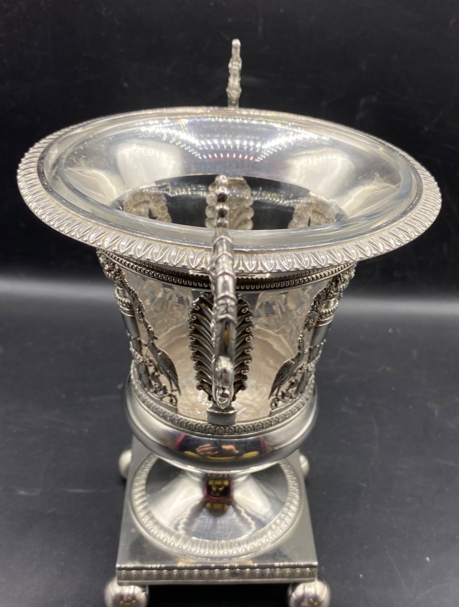 Coupe En Argent Massif Et Cristal, Au Vieillard ( 1819 1838 )  Paris…-photo-4