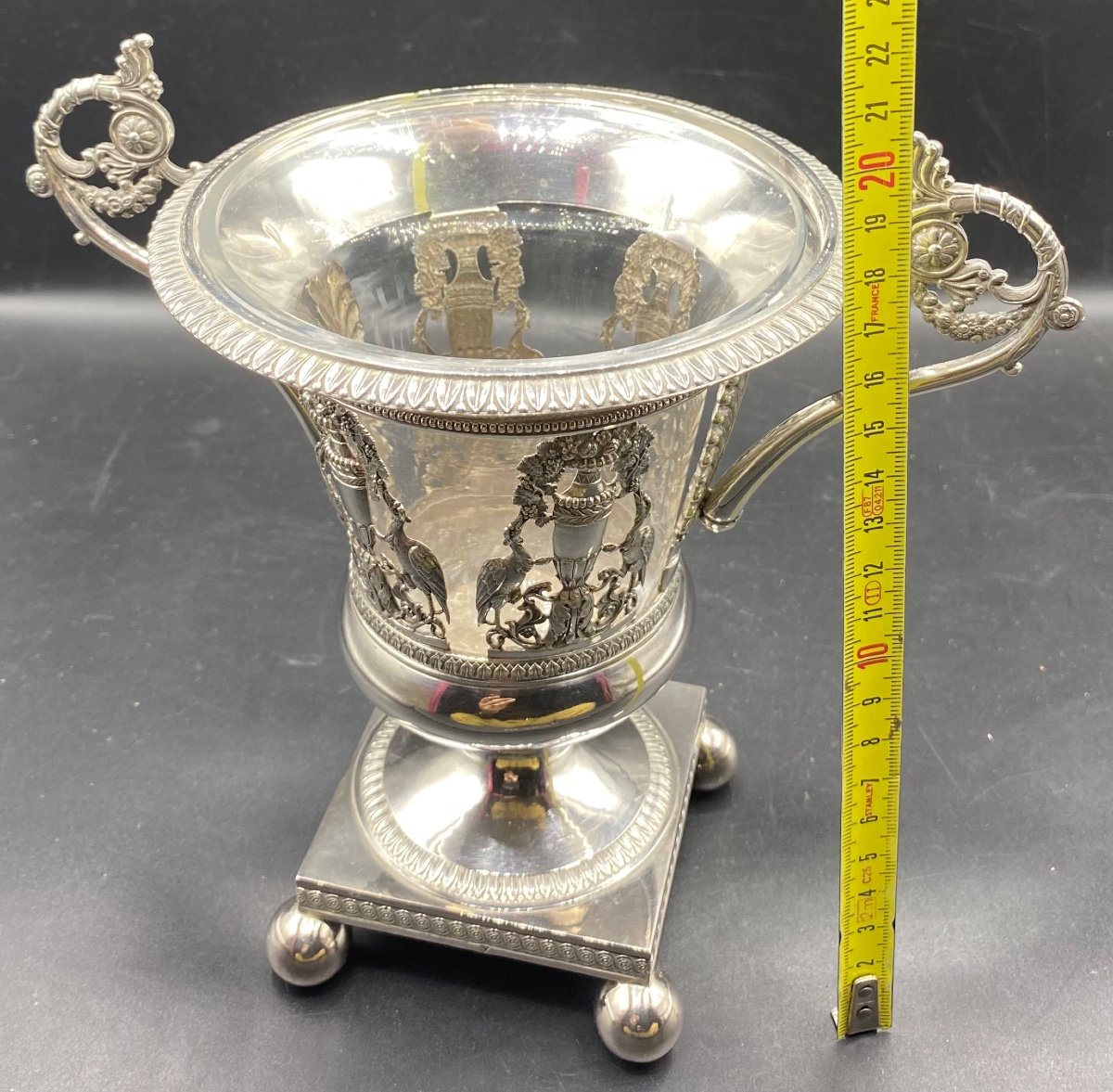 Coupe En Argent Massif Et Cristal, Au Vieillard ( 1819 1838 )  Paris…-photo-7