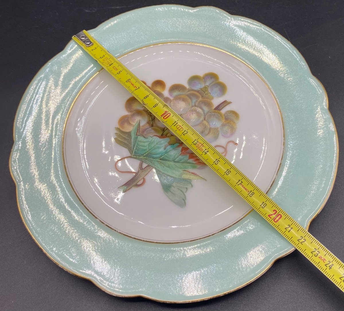 Series Of 10 Table Plates In 19th Century Painted Enameled Porcelain In Old Paris -photo-6