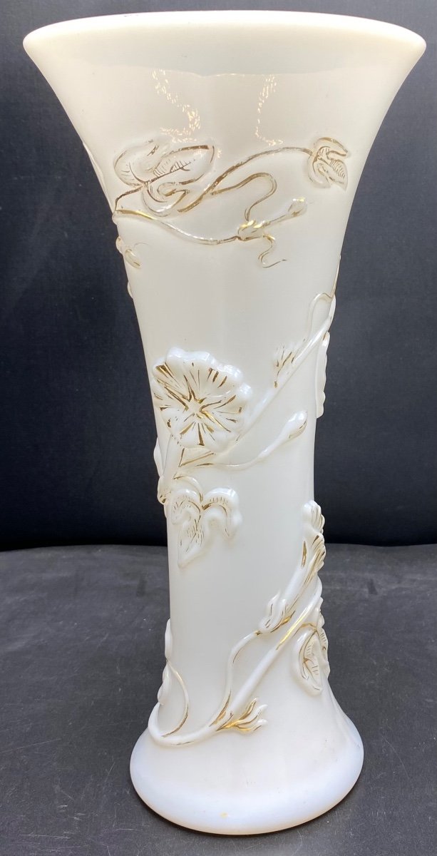 Opaline Crystal Vase Molded By Saint Louis Circa 1870/80-photo-2