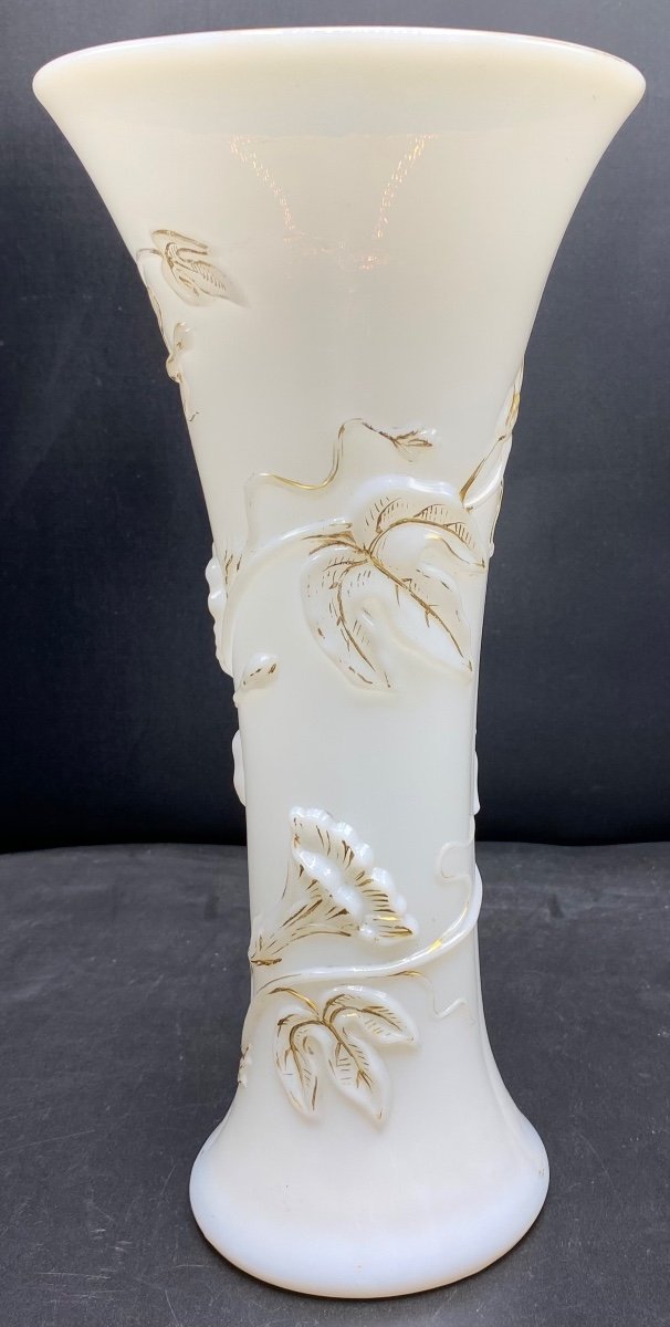 Opaline Crystal Vase Molded By Saint Louis Circa 1870/80-photo-3