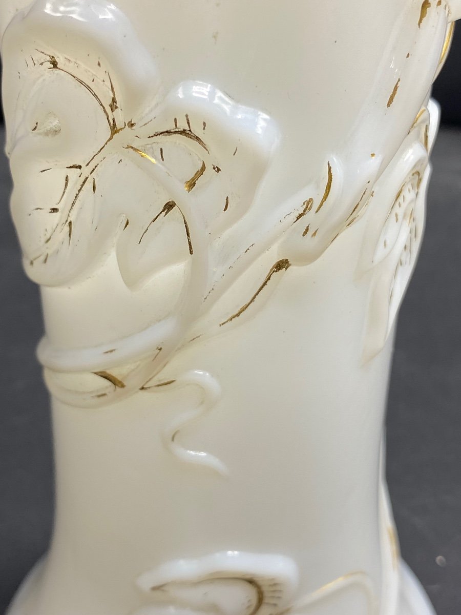 Opaline Crystal Vase Molded By Saint Louis Circa 1870/80-photo-2