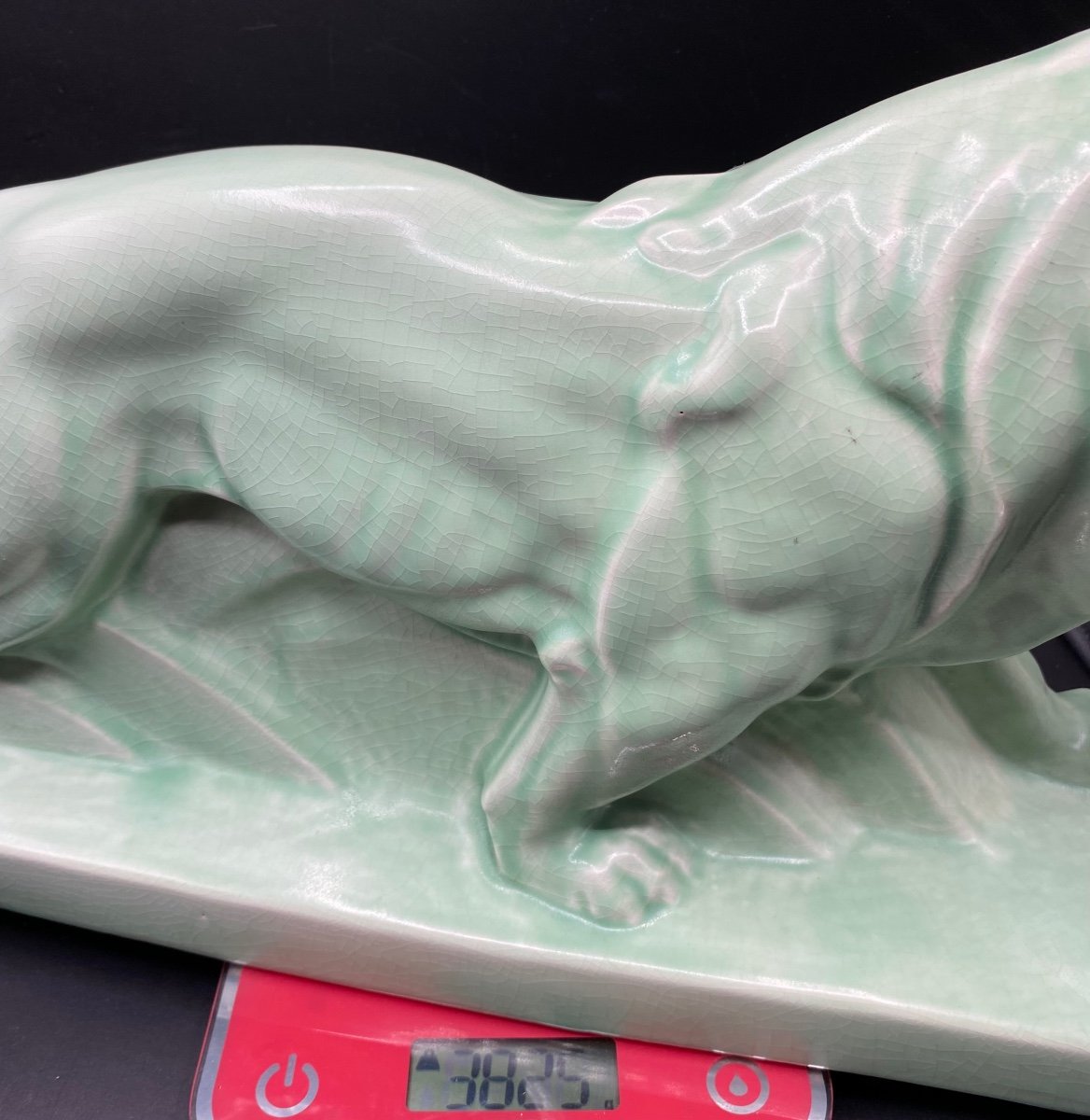 Lion In Cracked Ceramic From The 1930s -photo-7