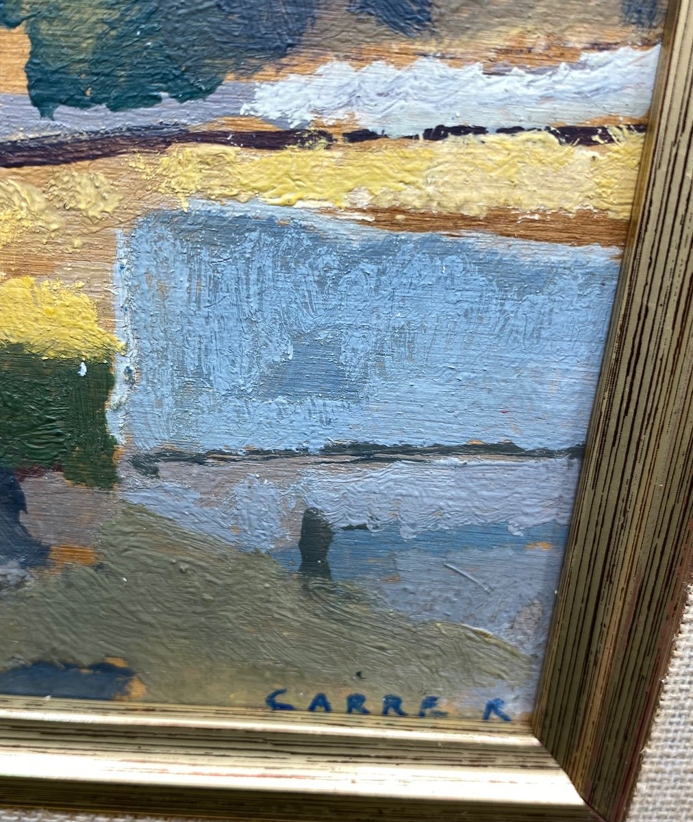 A Pair Of Small Oils On Panel By Carré René From The 1960s/70s-photo-1