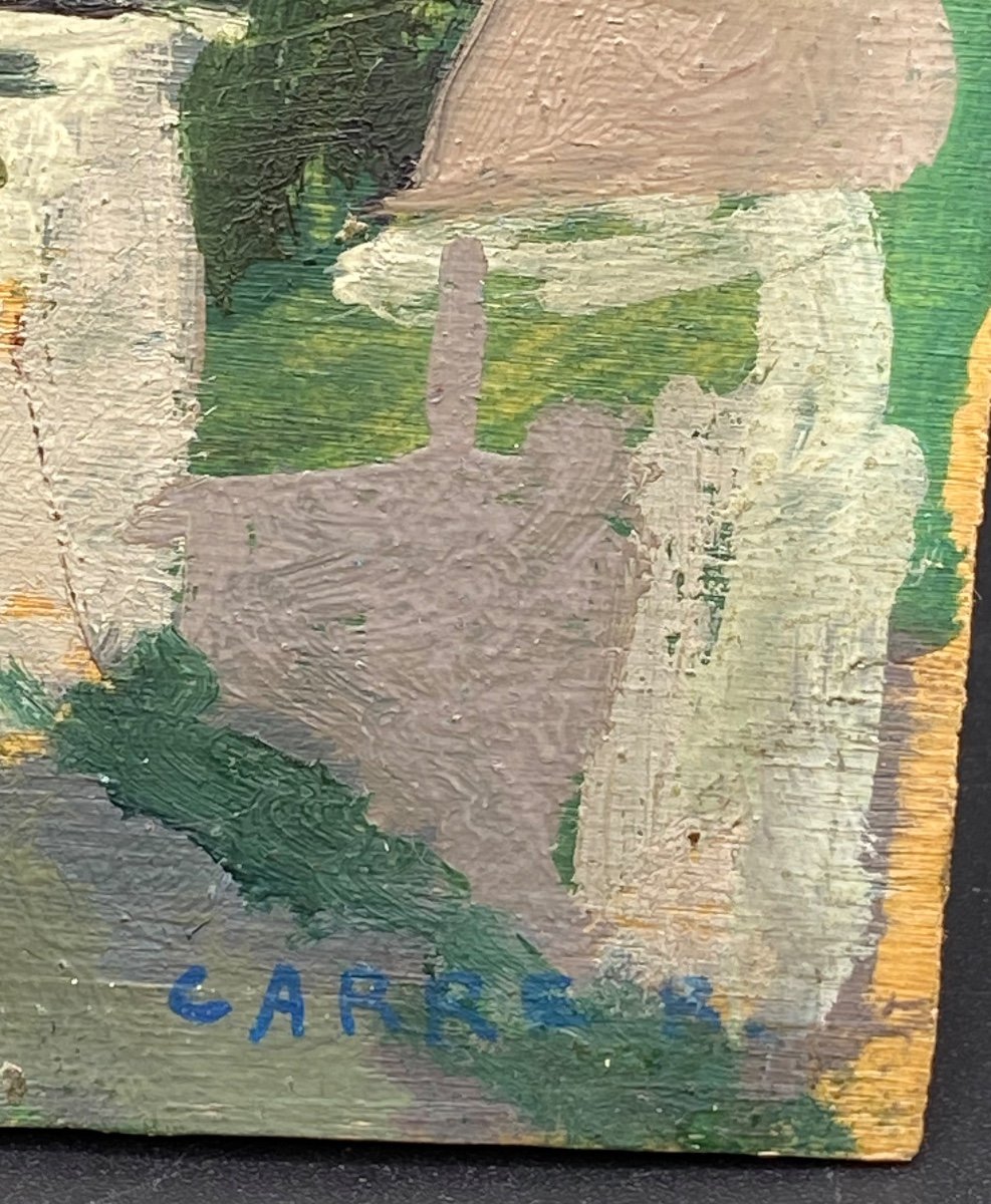 A Pair Of Small Oils On Panel By Carré René From The 1960s/70s-photo-2