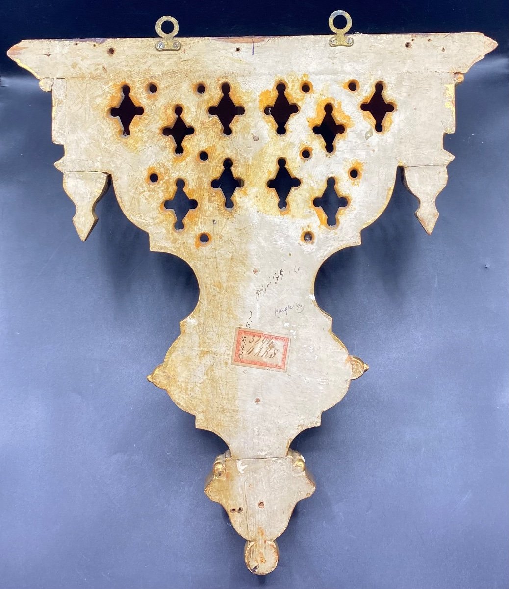 Une Console D’applique En Bois Sculpté Doré Et émaillé Italie Vers 1780-photo-4