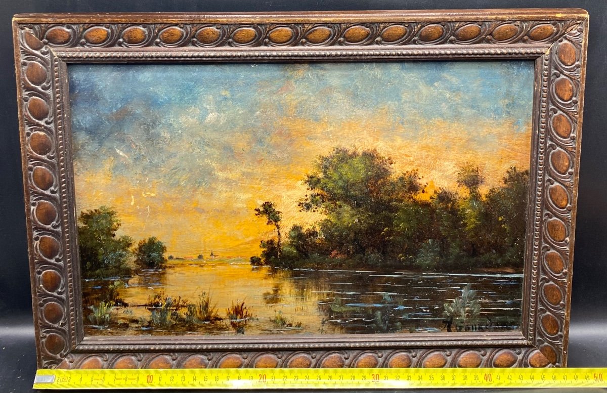 Oil On Panel 19th Century By A. Gourdon, Barbizonnien-photo-4