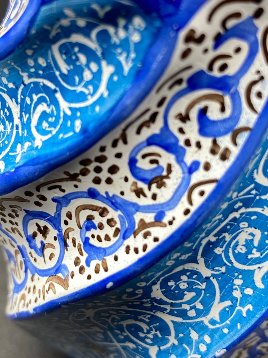 Soliflore In Enameled Brass Then Color Painted By Golnavi Iran Around 1920-photo-4