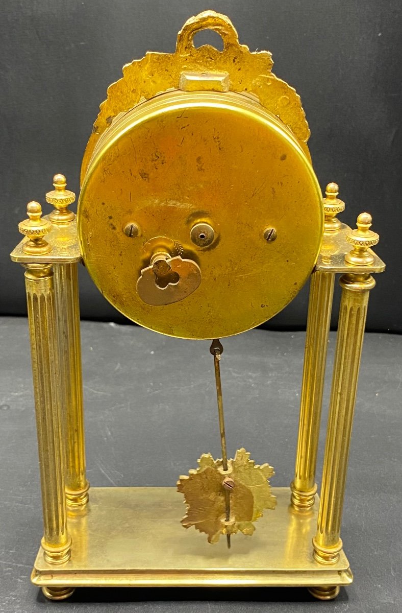 Pendulette En Bronze Doré émail Et Divers Par Gantié à Agen Des Années 1880-photo-3