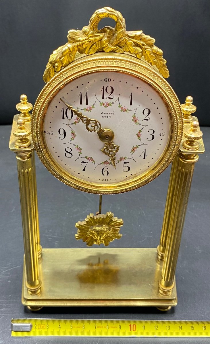 Pendulette En Bronze Doré émail Et Divers Par Gantié à Agen Des Années 1880-photo-6