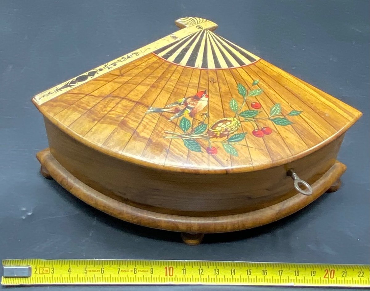 Boîte à Bijoux En Bois D’olivier Peint Des Années 1900-photo-7