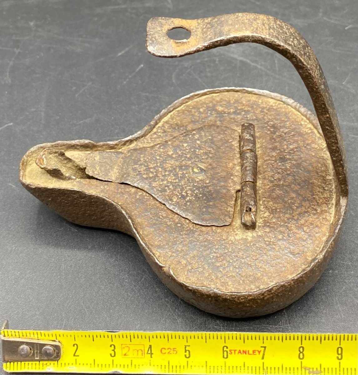 Lampe à L’huile En Fer Forgé Du Moyen âge Français …-photo-4