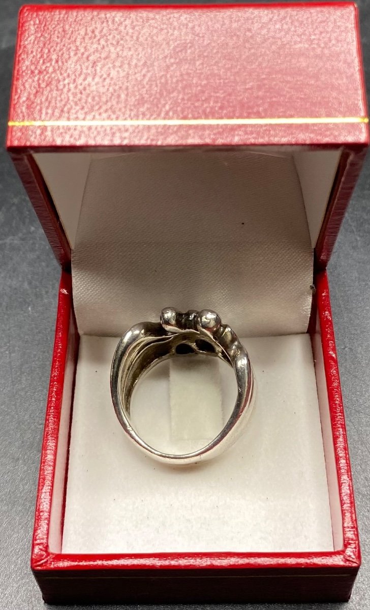 1980s European Solid Silver Ring-photo-3