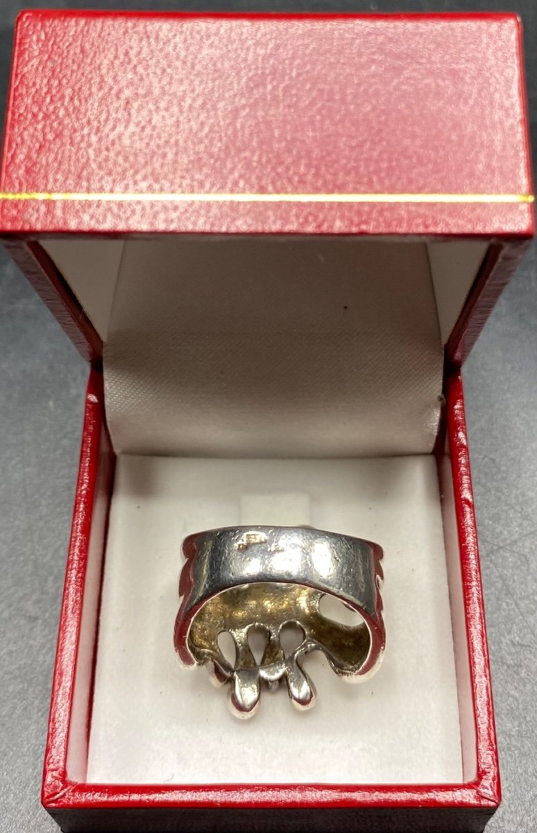 1980s European Solid Silver Ring-photo-4
