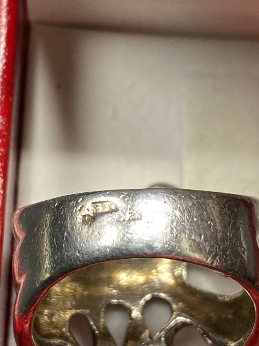1980s European Solid Silver Ring-photo-3