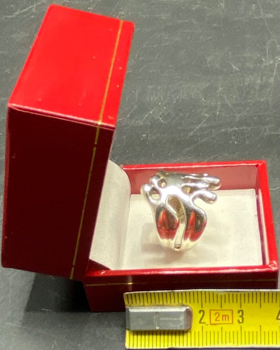 1980s European Solid Silver Ring-photo-4