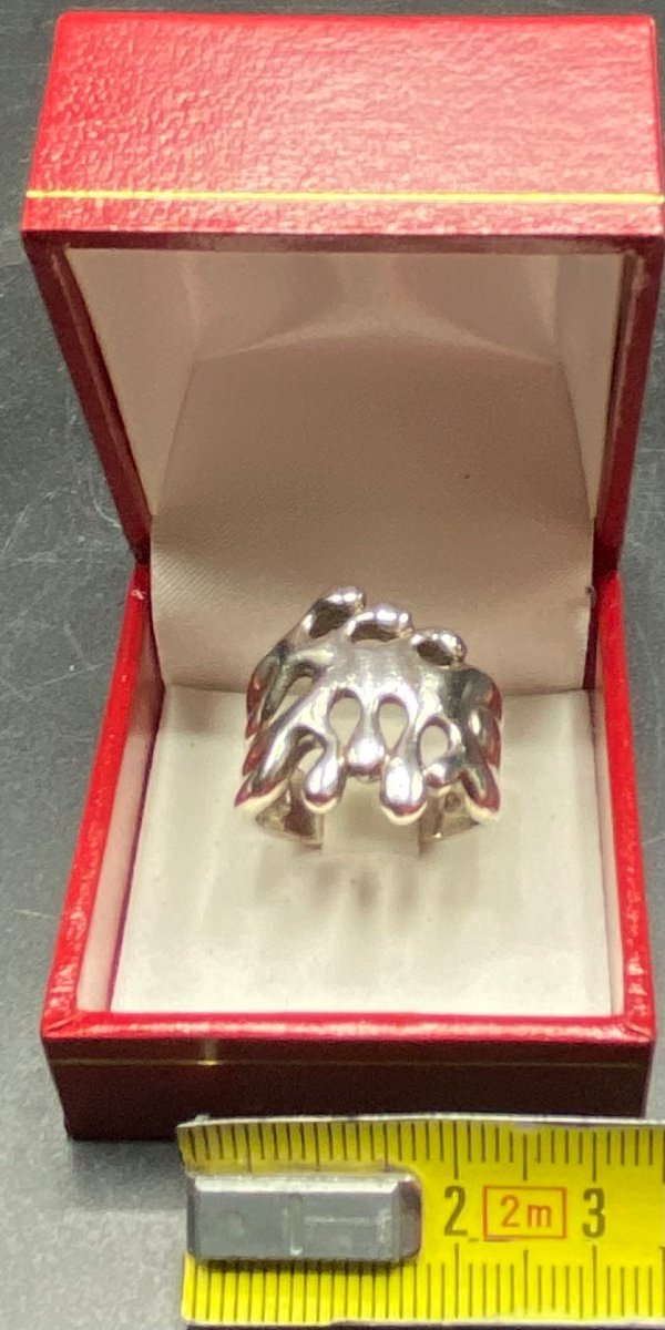 1980s European Solid Silver Ring-photo-5