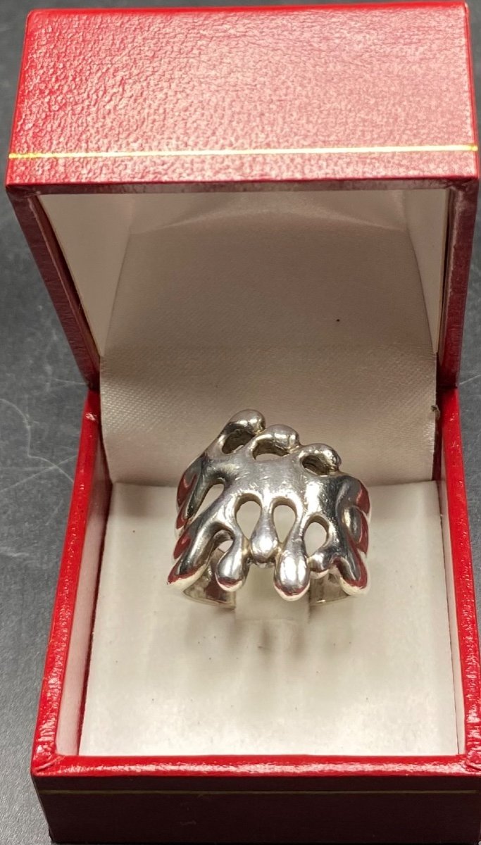 1980s European Solid Silver Ring