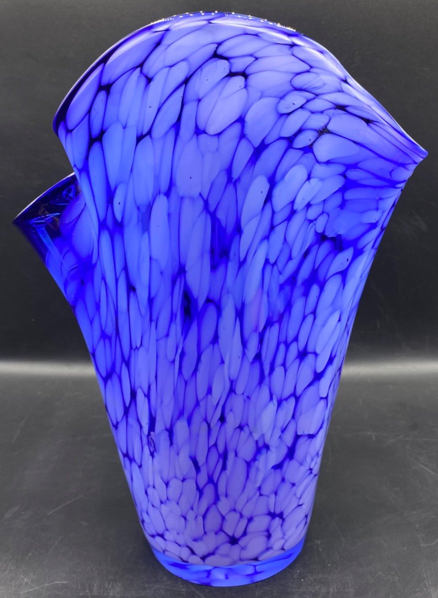 Vase Mouchoirs En Verre Soufflé à Couches Multiples Murano Vers 1970-photo-3