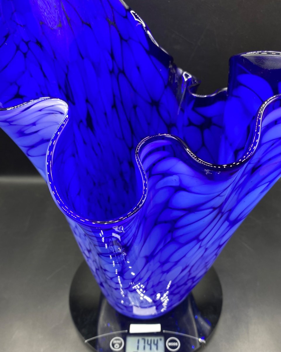 Vase Mouchoirs En Verre Soufflé à Couches Multiples Murano Vers 1970-photo-8