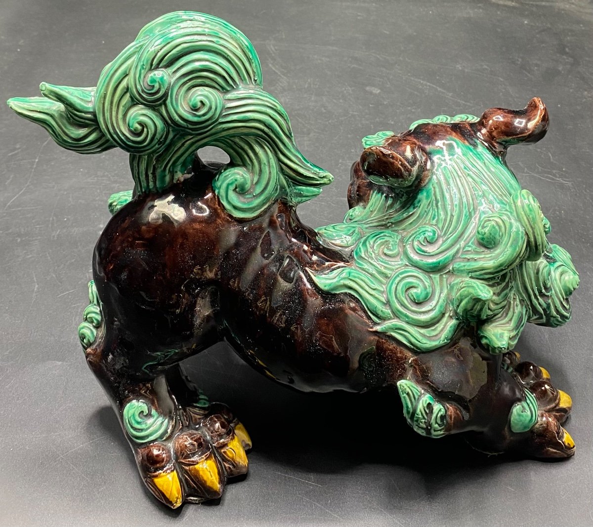 Satzuma Japan Glazed Terracotta Chichi 1900s-photo-3